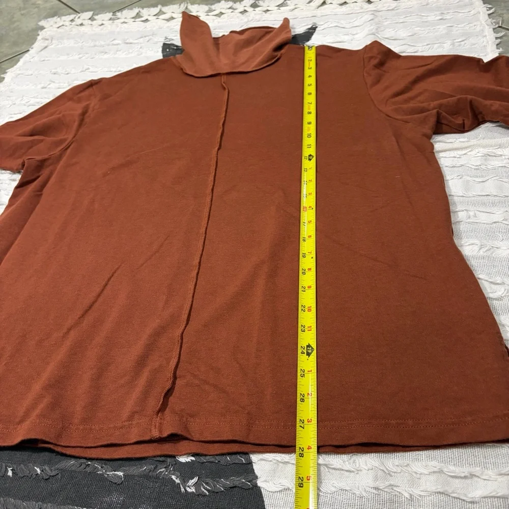 Bryn Walker Tunic Brown Sweater Top L Oversize Bamboo Organic Cotton Lagenlook - Picture 11 of 12
